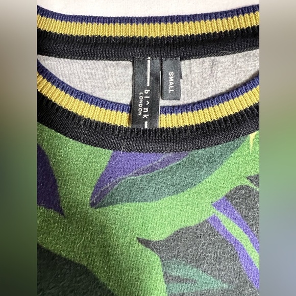 BLANK LONDON for ANTHROPOLOGIE Green and black Monstera knit sweater size S - Picture 12 of 16